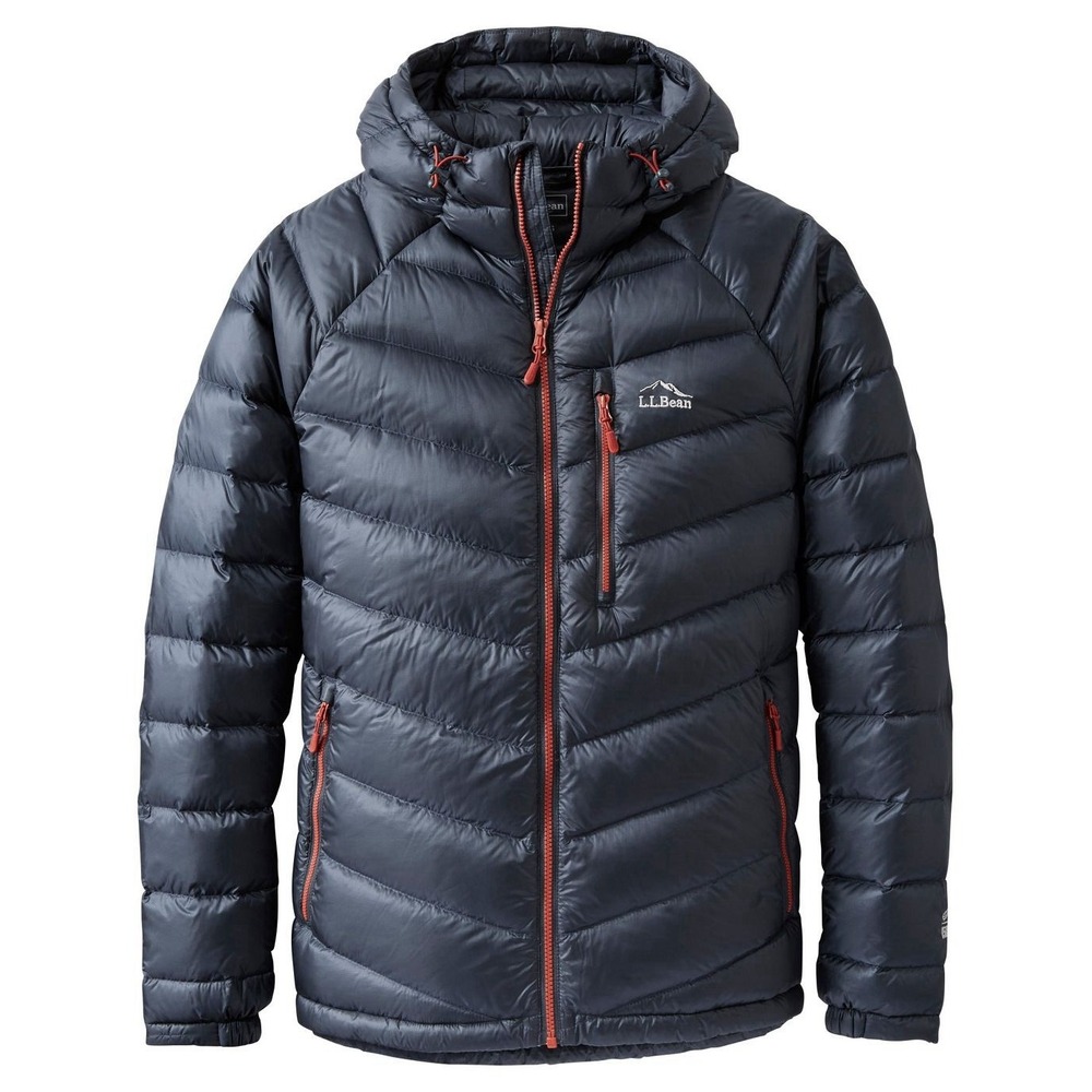LL Bean Down Puffer Jacket Men's L  850 Ultralight Hood Coat Pertex Quantum Blue